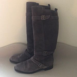 Manolo Blahnik Boots- Gray/Brown Suede, size 38